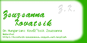 zsuzsanna kovatsik business card